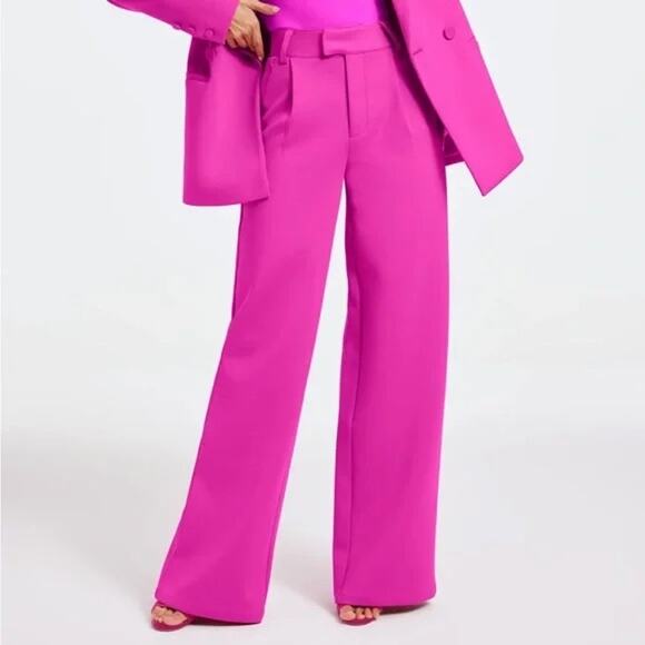 Good American | Fuchsia Pink Scuba Trouser Pants - Picture 1 of 7